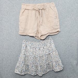 Junior Girls Lot Of 2 Skirt & High Rise Soft Shorts‎ Juniors Small
